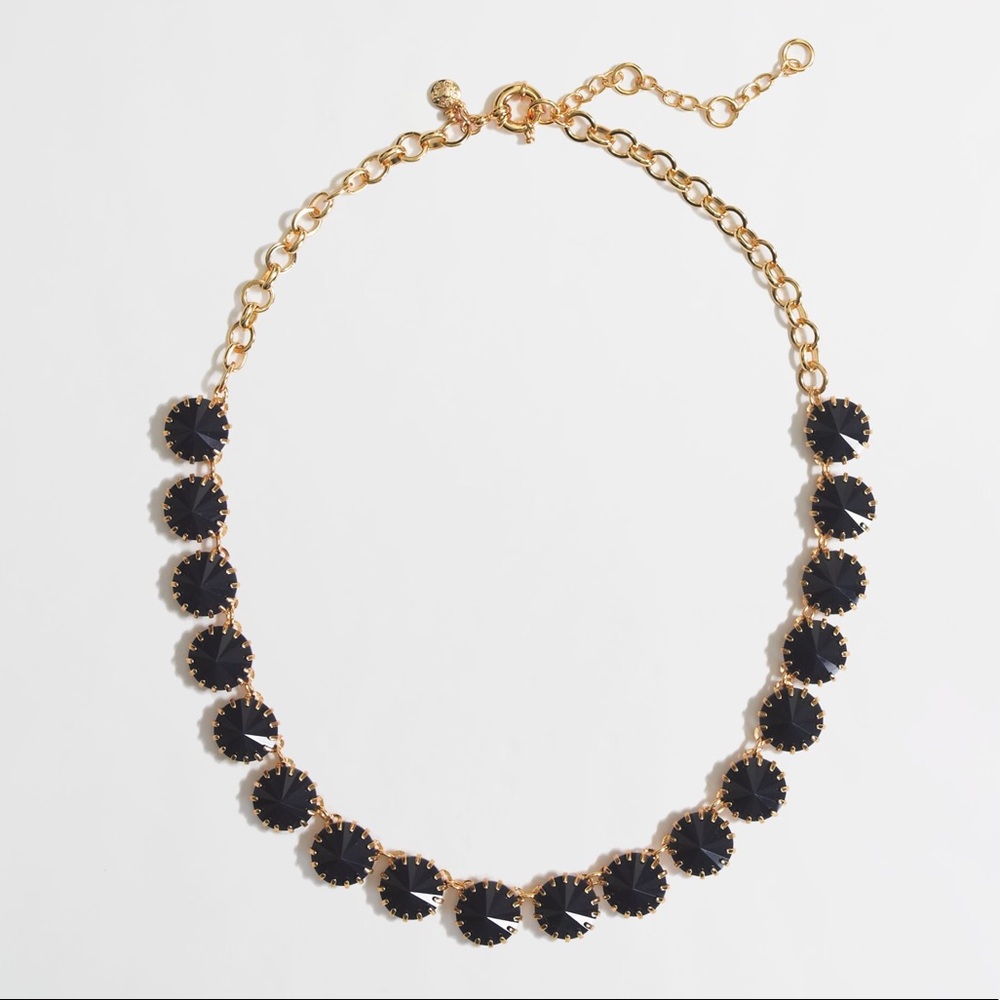 J. Crew gold navy dot necklace